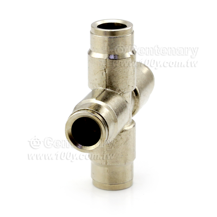 快插式四通接頭-9.52mm-黃銅鍍鎳 - 117807 產品圖片