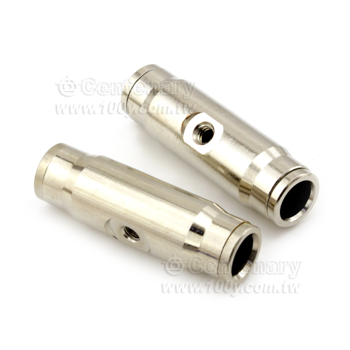 直通雙噴座 快插式9.52mm-黃銅鍍鎳 - 117812 產品圖片