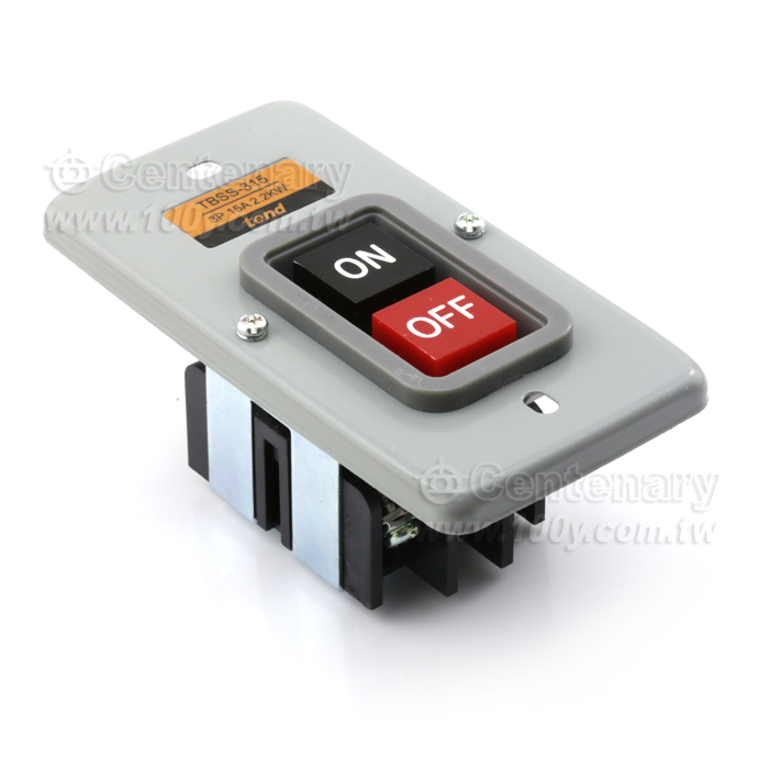 埋入型動力押扣開關 (無附座) 3P/15A/2.2KW - 107378 產品圖片