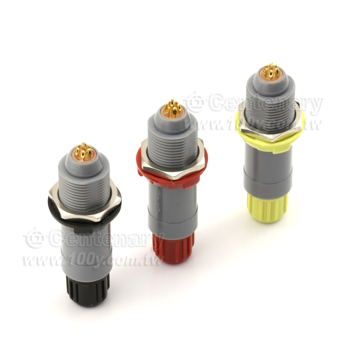 圓形推拉自鎖塑料連接器 7P 黃 - 121411 產品圖片