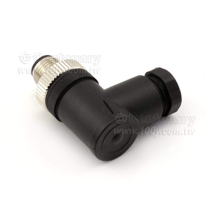 M12 Connector 90 Degree, Male, Metal Locking system, Screw Termination, Sold Termination on 12 POL - 122052 Product Image