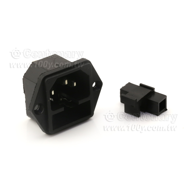 AC power socket with fuse socket with ear - 163929 Product Image