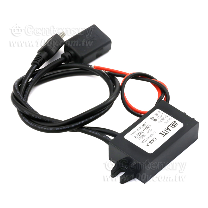 DC-DC降壓模塊 12V轉5V/3A帶USB 黑塑膠殼 MICRO接口 - 125640 產品圖片