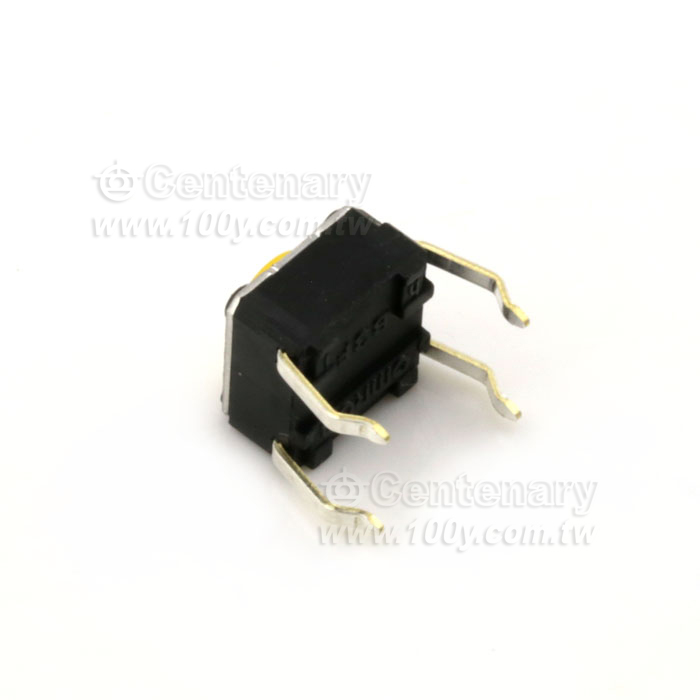觸動開關 SPST-NO 6*6*4.3mm 1.47N  塞：黃色 - 126144 產品圖片