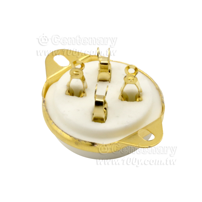 Ceramic 4-pin tube holder phosphor bronze gold-plated socket - 125430 Product Image
