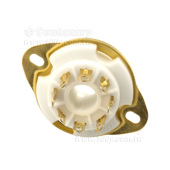 Ceramic gold plated 8-pin tube holder - 125429 Product Image