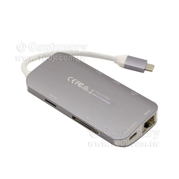 USB3.1 Type-C轉HDMI/千兆網口9合1多屏擴展塢 - 126741 產品圖片