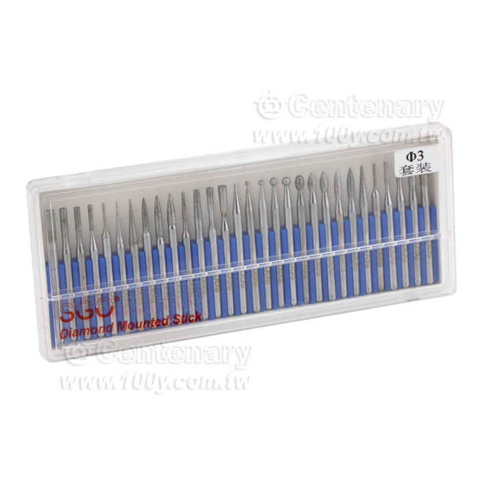 金剛石磨頭-30件套裝 柄徑3mm - 127871 產品圖片