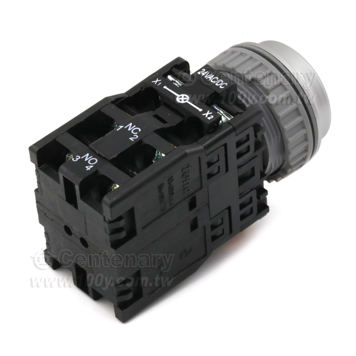 φ30mm 按鈕開關 24VAC/DC LED/1a1b/綠平頭 - 128379 產品圖片