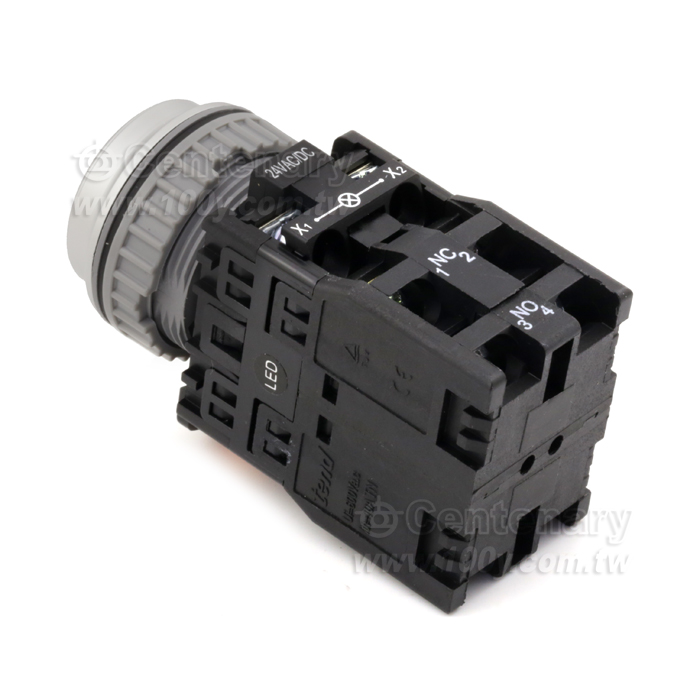 φ30mm 按鈕開關 24VAC/DC LED/1a1b/紅平頭 - 128378 產品圖片