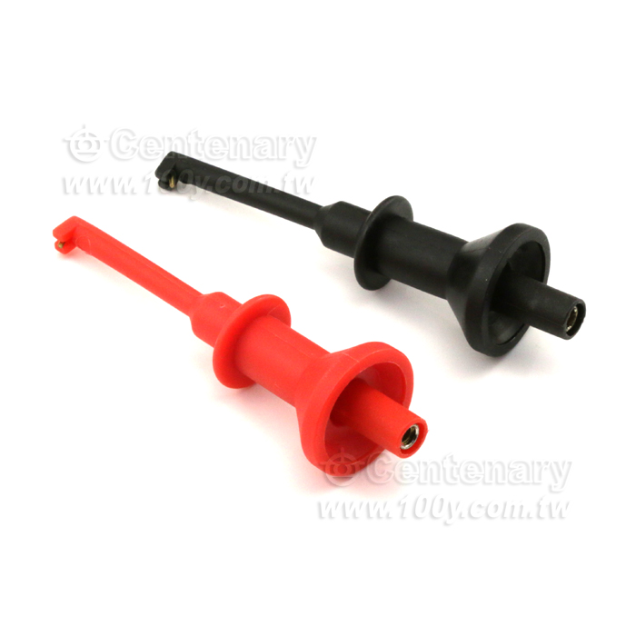 測試鉤夾電路測試鉤夾IC夾尾部2mm插孔鏈接（紅黑各一支） - 128852 Product Image