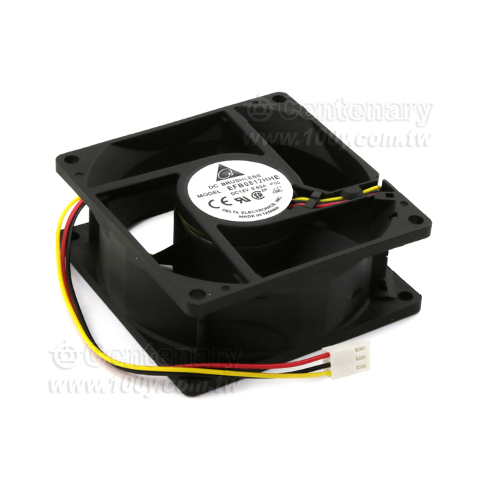 DELTA DC12V 0.62A 80*80*38   3線帶插頭 - 129085 產品圖片