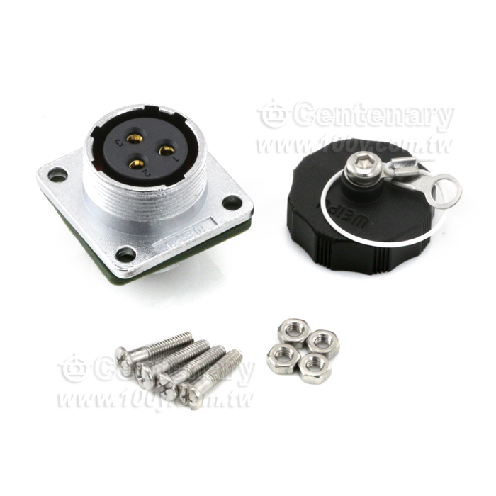 Square Flange Panel Receptacle - 121976 Product Image