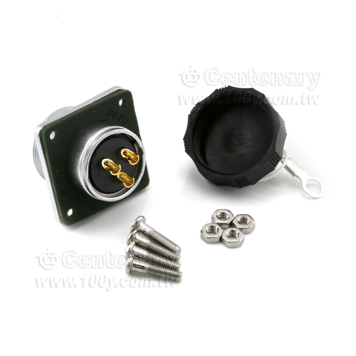 Square Flange Panel Receptacle - 121978 Product Image