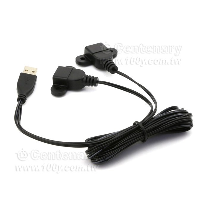 一分二公轉兩母延長充電線1.5m - 130158 產品圖片