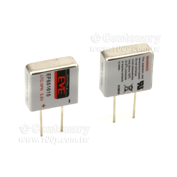 EVE-鋰電池 LTC-3PN 3.6V/400mAh 直腳 - 130027 產品圖片