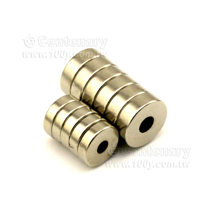 圓形帶孔磁鐵  釹鐵硼磁鐵 直徑20mm 厚度5mm 孔徑5mm - 131158 產品圖片