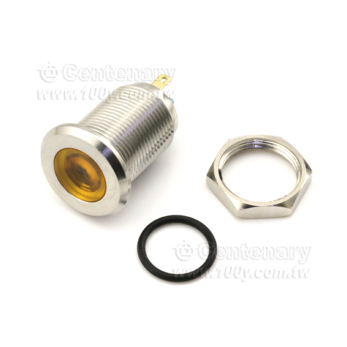 Φ12mm 金屬信號燈 24V 黃色 - 131646 產品圖片