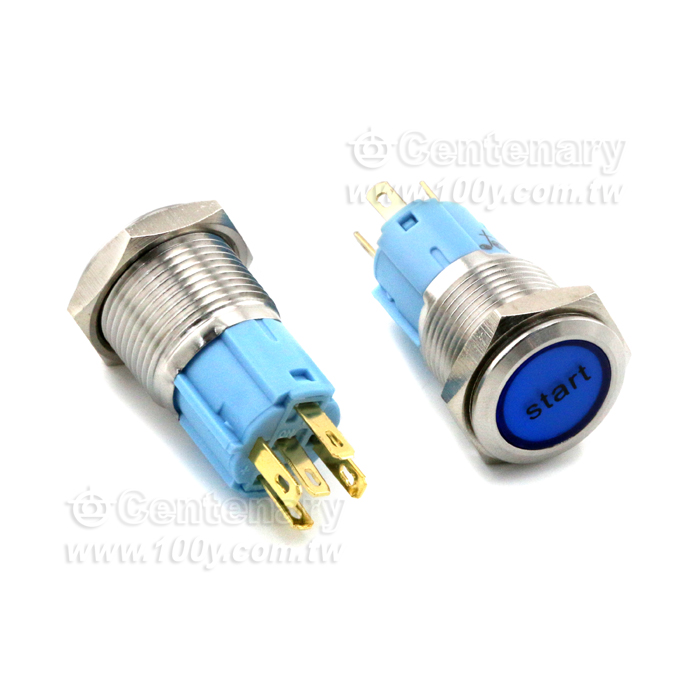 圓形發光金屬按鍵開關 紅色 16mm 12V - 131940 產品圖片