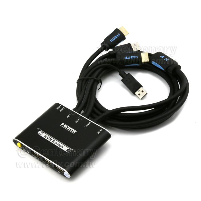 帶線型2埠HDMI+USB KVM電腦切換器 - 132560 產品圖片