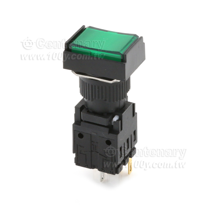 長形復歸照光式按鈕開關 LED24V 藍色 - 154604 產品圖片
