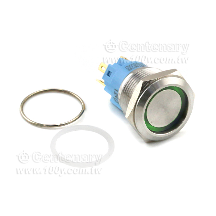 Φ19mm 金屬帶燈按鈕開關 220V 紅色 - 163341 產品圖片