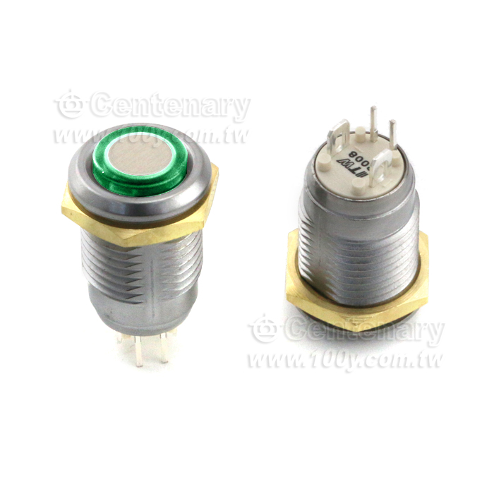 Φ12mm鋅合金鈕開關 LED:藍色 - 134352 產品圖片