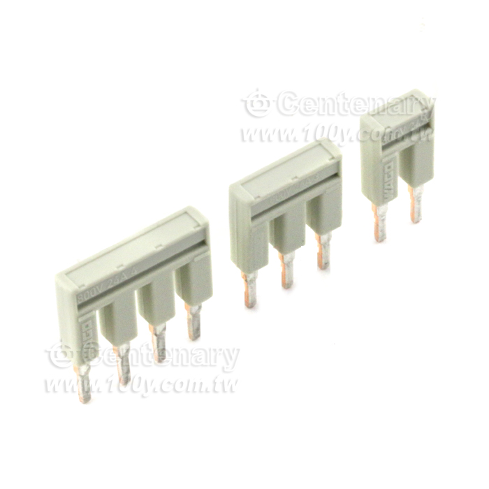 Push-in Type Jumper Bar; Insulated; 2-Way; Nominal Current 25A; Light Gray - 150321 Product Image