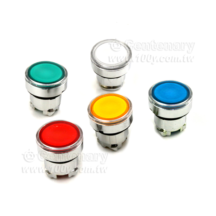 Yellow flush illuminated pushbutton head O22 spring return for integral LED - 133416 Product Image