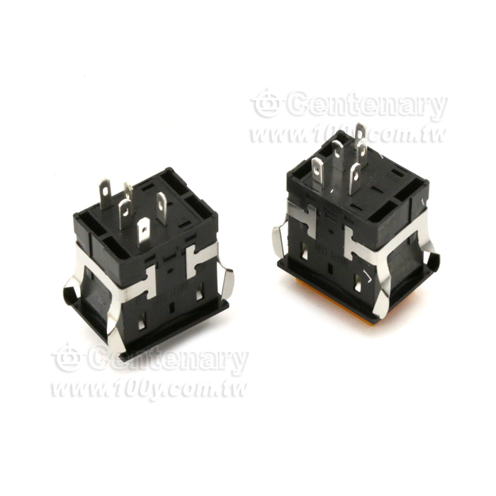 按鈕開關 黃色LED/白色蓋板 SPDT - 102697 產品圖片