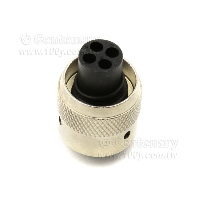 Standard Circular Connector 4P Straight Pin Plug Shell Size 10 - 100183 Product Image