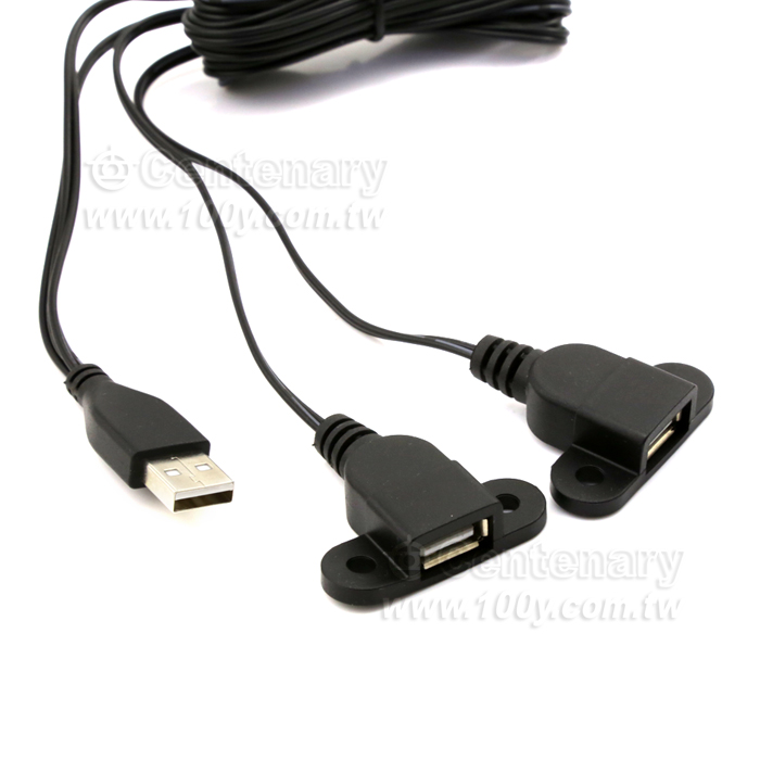 一分二公轉兩母延長充電線2m - 138697 產品圖片