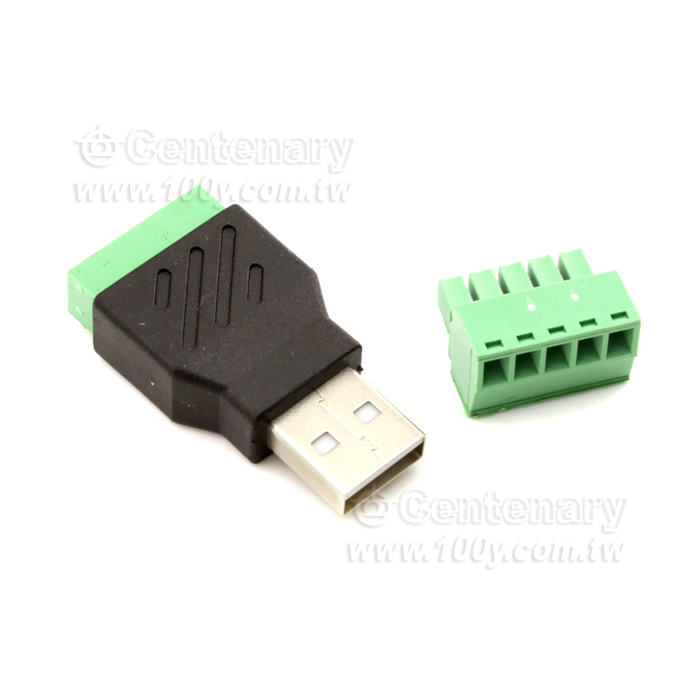 USB免焊插頭-USB公轉綠色端子 - 139535 產品圖片