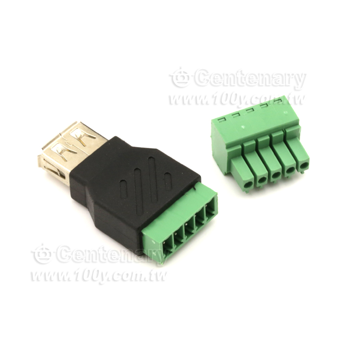 USB免焊插頭-USB母轉綠色端子 - 139536 Product Image