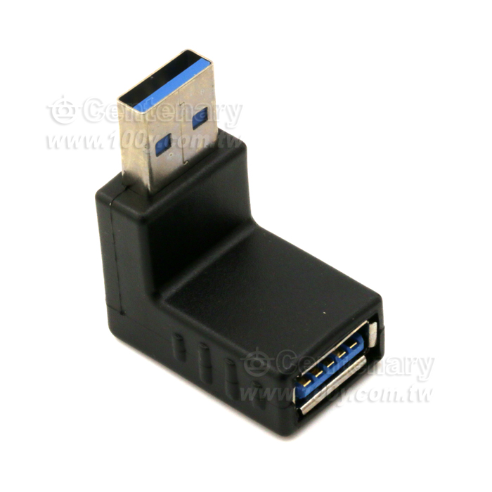 黑色 USB3.0公轉母直角電腦轉接頭L型彎頭90度 下彎 - 140691 產品圖片