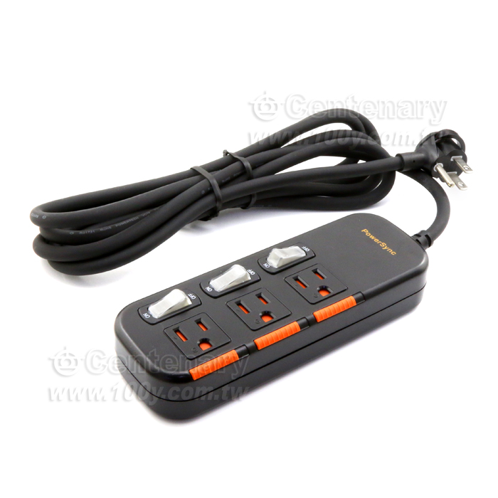 PowerSync_Three-open Three-plug Sliding Cover Dust-proof and Lightning-proof Extension Cord - 74471 Product Image