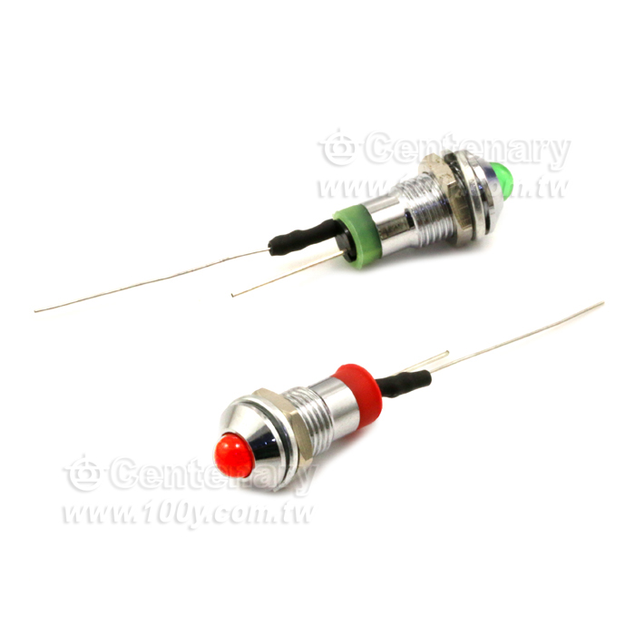 Φ8mm 24V 綠色 LED金屬指示燈 - 106877 產品圖片