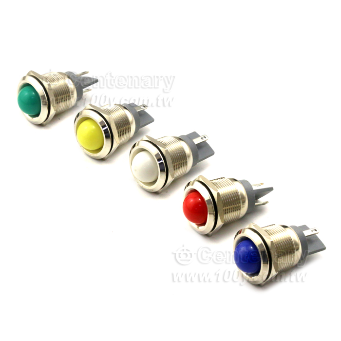 19mm插腳-高頭-金屬指示燈12-24V-紅 - 141793 產品圖片
