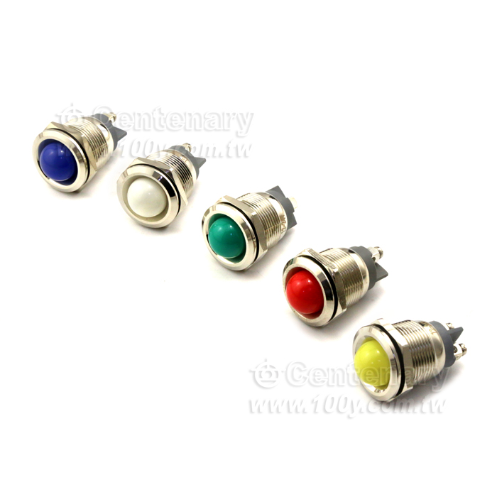 19mm螺絲腳-高頭-金屬指示燈-12-24V-藍 - 141815 產品圖片