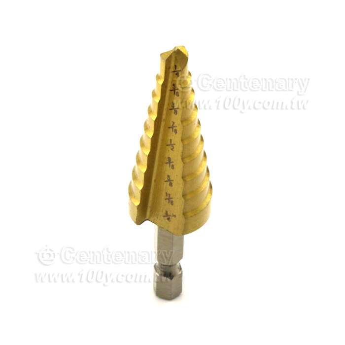 英制鍍鈦直槽階梯鑽頭 1/4-3/4 - 142007 產品圖片