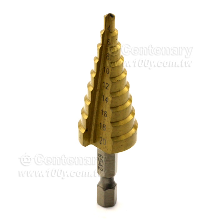 鍍鈦直槽階梯鑽頭 4mm~20mm - 141957 產品圖片