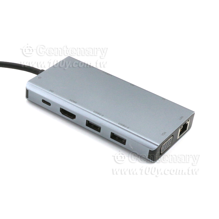 Type-C-11 All-in-one-HDMI+VGA+Card Reader+Network Card - 142899 Product Image