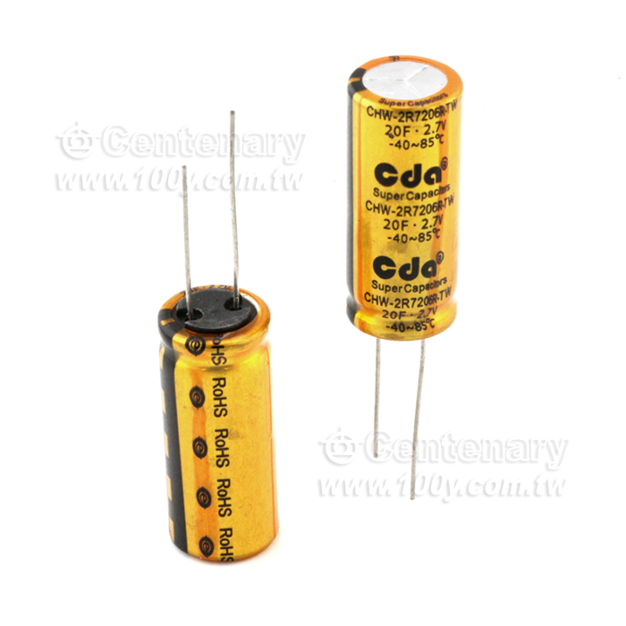 超級法拉電容 20F/2.7V 12.5*30mm - 142702 產品圖片