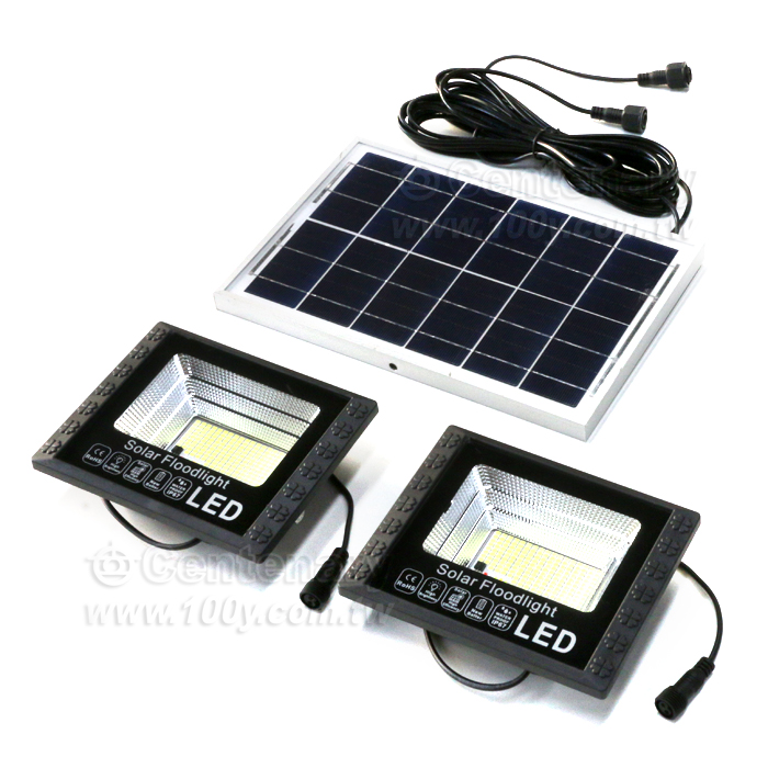 LED太陽能投射燈 一拖二 392顆LED - 143946 產品圖片