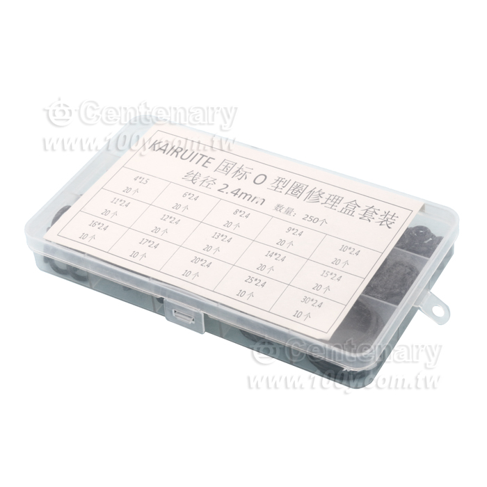 丁晴O型圈修理盒 耐高溫 內含外經4-30mm 線徑 1.9  250pcs/盒 - 143941 產品圖片