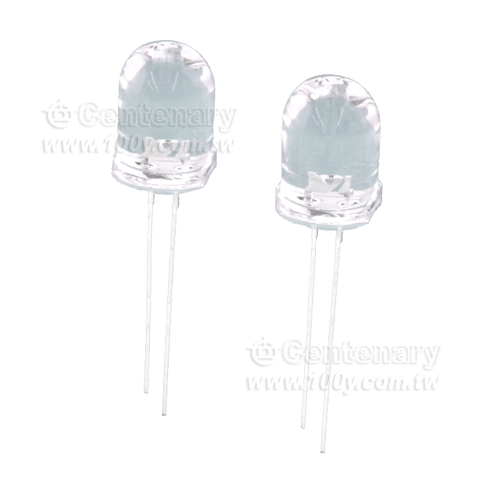 超亮10mmLED，透明膠體發藍光，長腳27-29mm - 105335 產品圖片