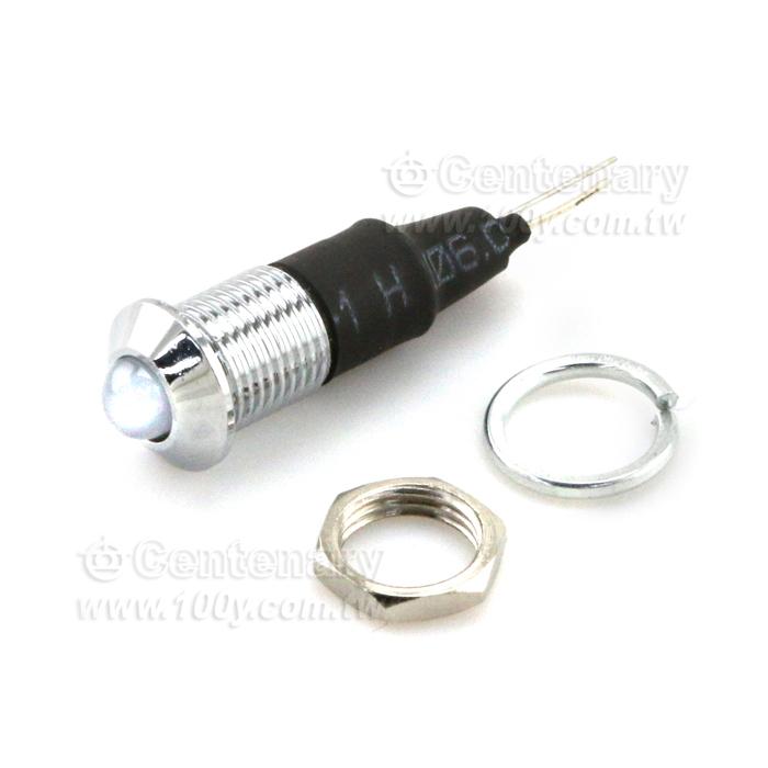 Φ8mm 5V 紅色  LED金屬指示燈 - 106852 產品圖片