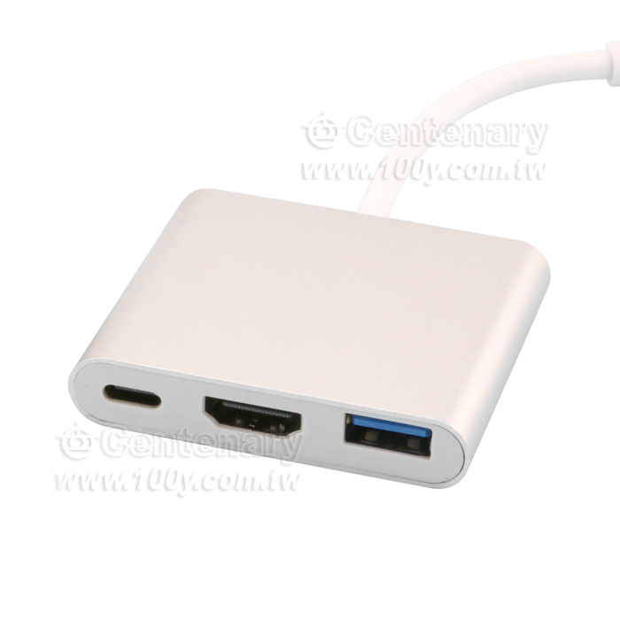 Type-c轉HDMI+PD+USB3.0智慧拓展塢 一拖三 支持4K - 144979 產品圖片