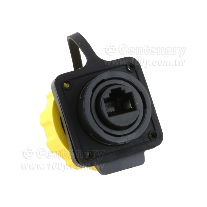 YM24型RJ45雙口防水直通式四孔法蘭插座塑膠款 - 145723 產品圖片