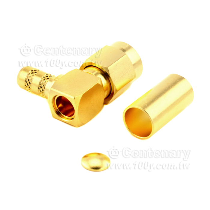 SMA Plug Crimp Right Angle For RG142,RG400; 11GHz VSWR 1.25 - 146964 Product Image